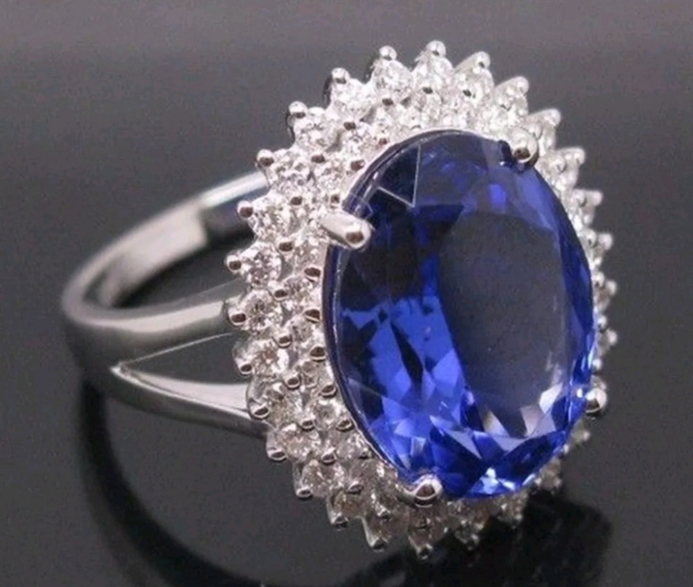 Sterling silver ring with  blue sapphire